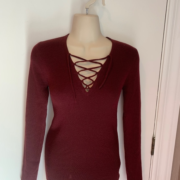 Sandro Paris lace up ribbed sweater - Picture 4 of 7